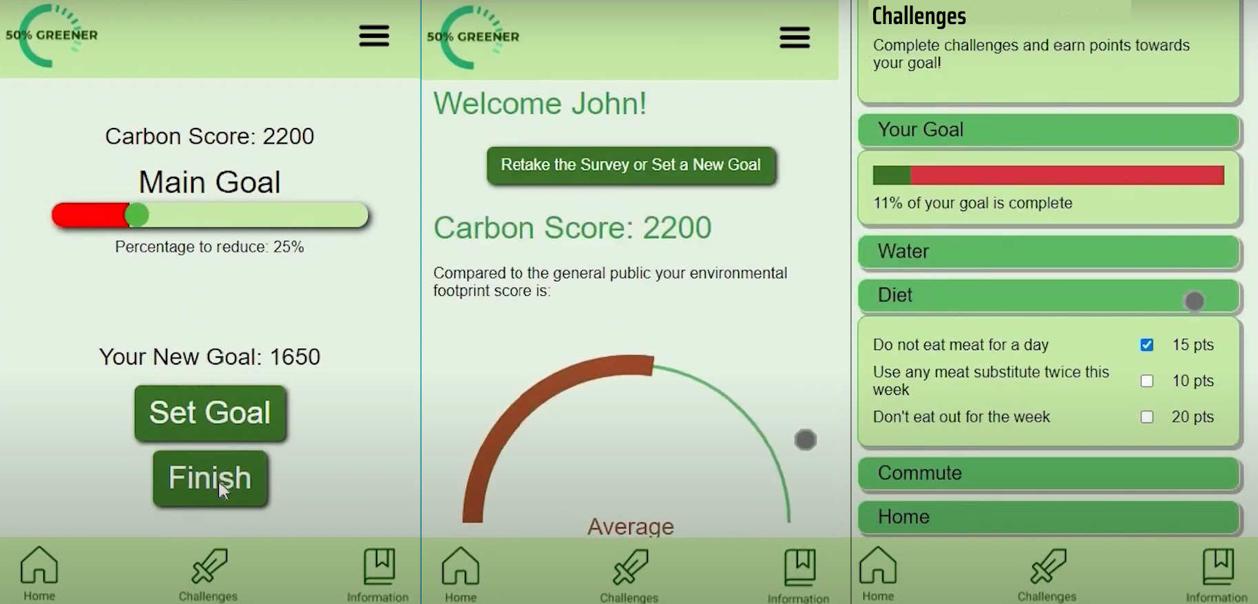 50% Greener web application