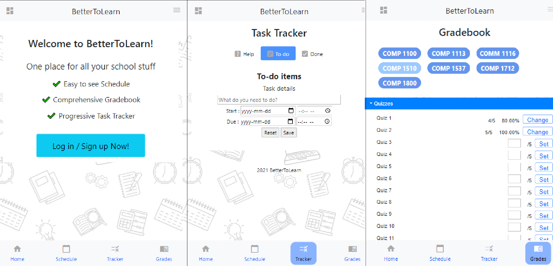 Better2Learn web application